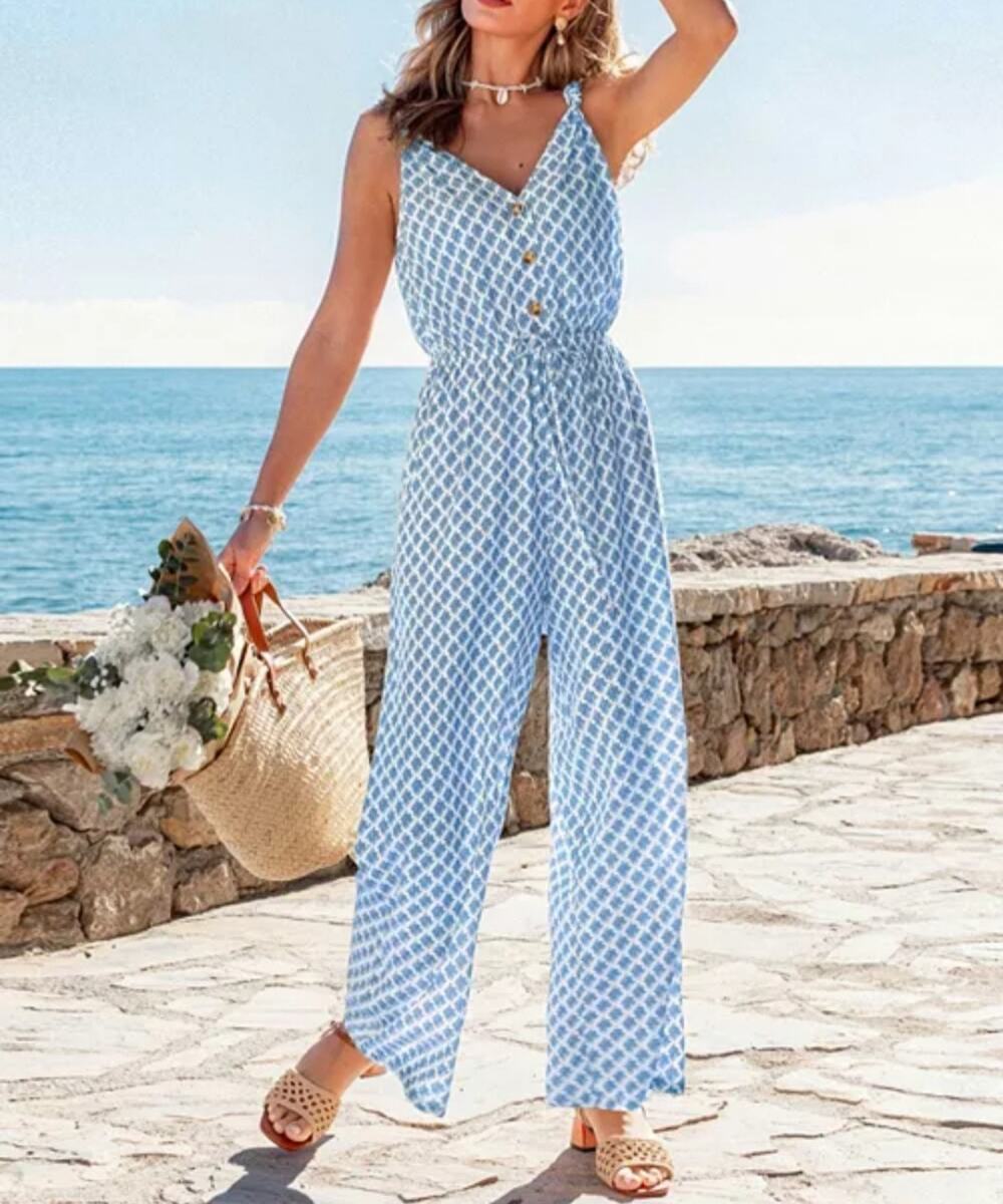 #246 MSRP $63 NWT CUPSHE DANA POINT ORNATE JUMPSUIT ♡SIZE L♡